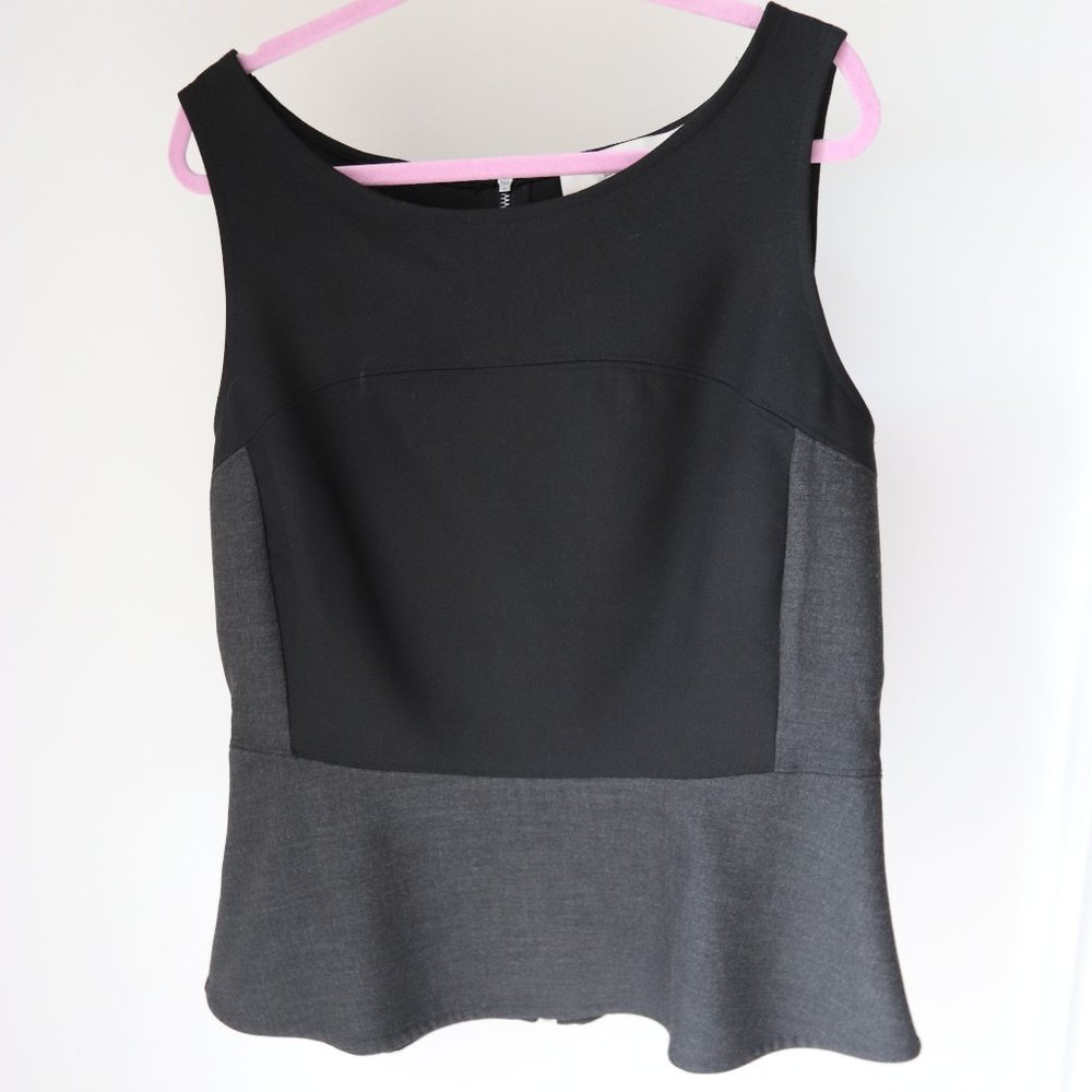 LOFT Peplum Tank in Gray/Black